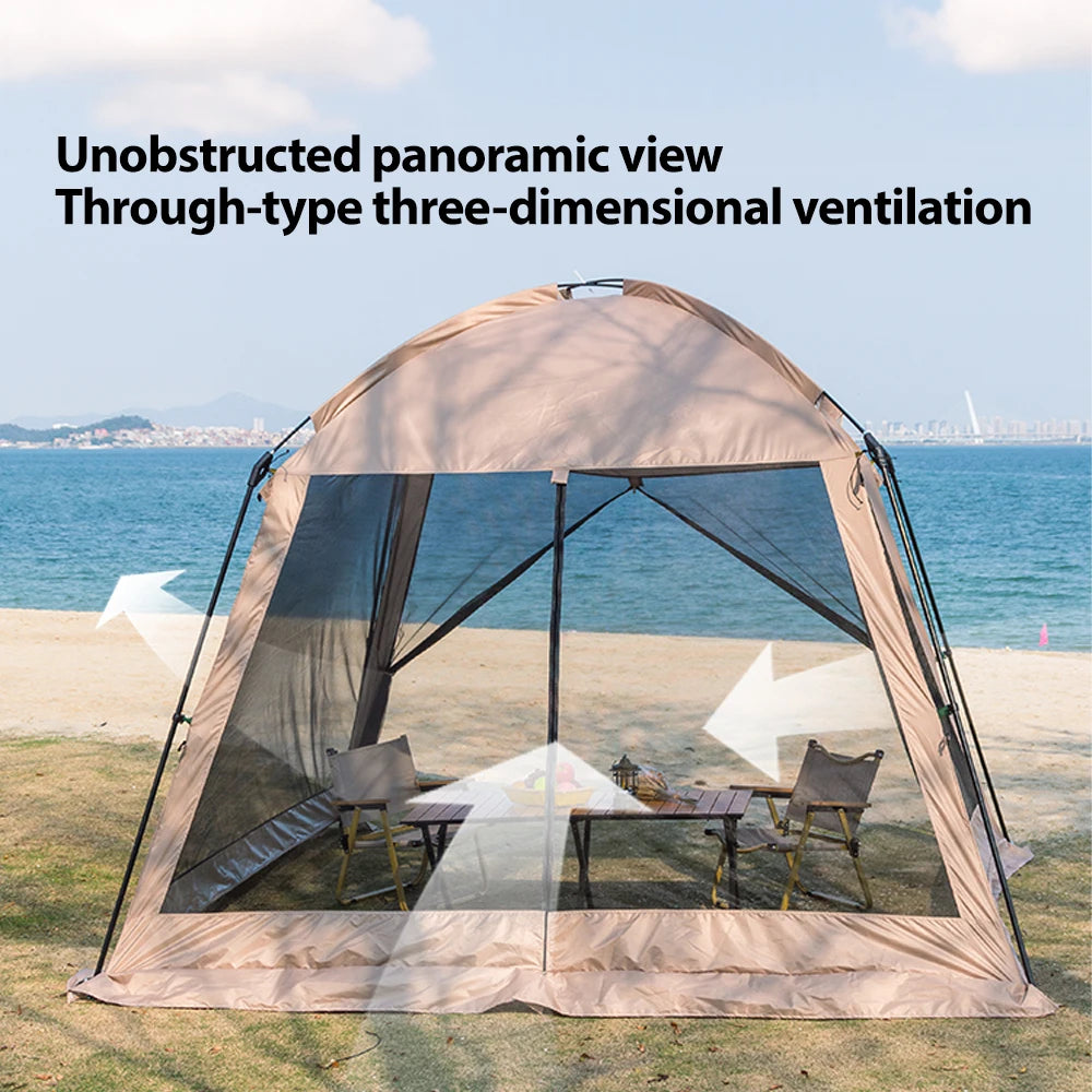 6 Person Camping Tent, Waterproof Windproof Sun Shelter, Instant Setup Family Tent for Outdoor Beach Picnic, 210D Oxford Fabric