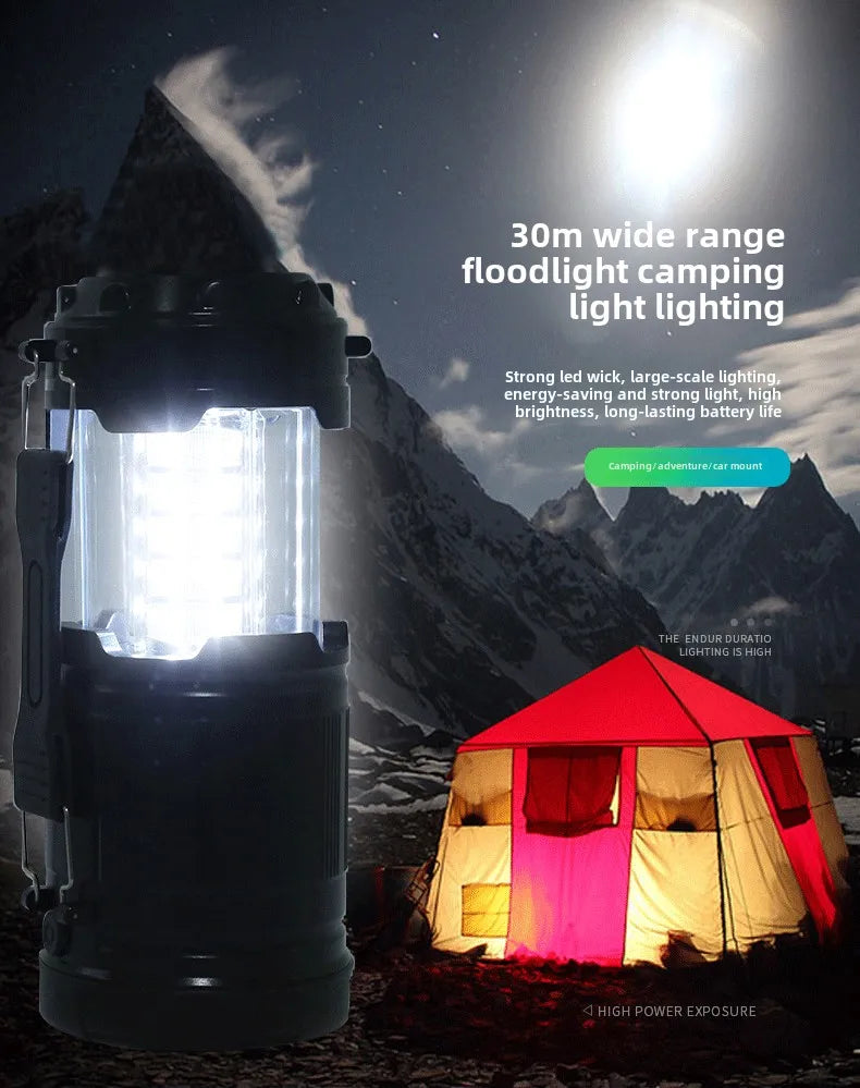 LED Hight power White Outdoor Camping Lamp Portable Stretch Camping Lamp Portable Tent Pull Lantern Emergency Light