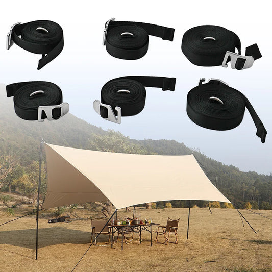 Camping Tarp Webbing Strap Main 2P Side 4P Tarp Installation Full Set Tarp Tent Securing Strap Rope