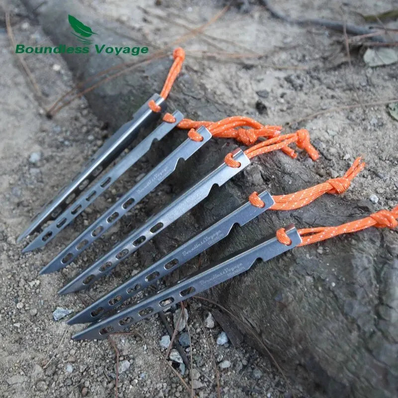 Boundelss Voyage Titanium Tent Pegs Ultralight Tent Stakes Tent Pins Outdoor Tent Accessories Heavy Duty Tent Nails